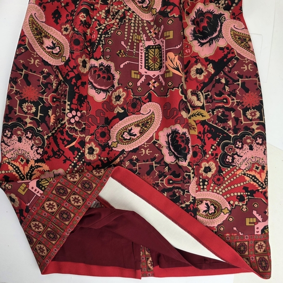Talbots Red and Pink Paisley Midi Dress - Picture 2 of 9